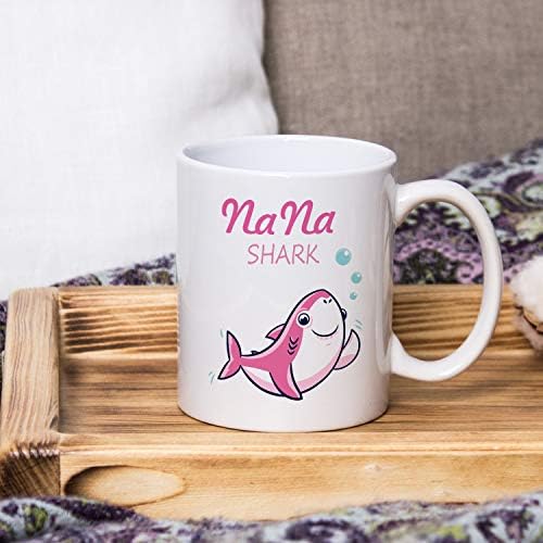 Чаша Nana Shark - Подарък под формата на утайка от чаши с 11 грама, На Деня на майката, Коледа и За мама, Баба,