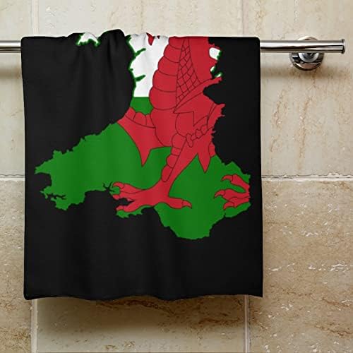 Флаг Карта Уелс, Кърпа за миене на съдове 28.7 x 13.8, Кърпички За лице От най-добрите Влакна, Высокоабсорбирующие Кърпи,