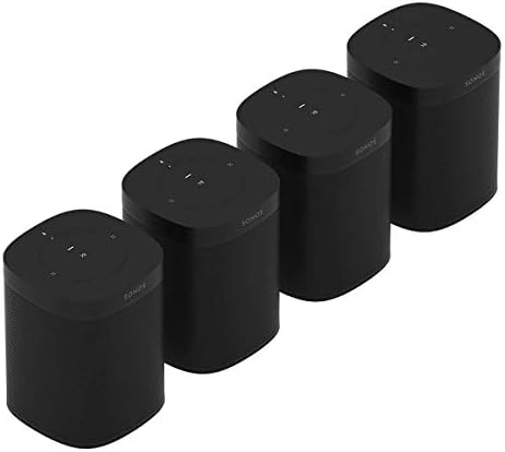 Интелигентен оратор Sonos One (Gen 2) за четири стаи с вграден гласов контрол Алекса (4 комплекта-черен цвят)