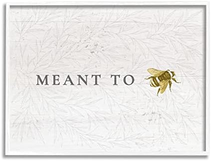 Stupell Industries Замислена като Очарователна Фраза Honey Bee Игра на думи, с монтиран на стената Фигура в бяла