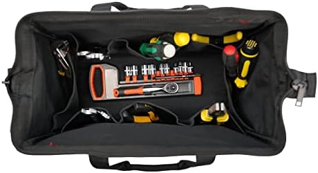 MELOTOUGH 16 Чанта за инструменти със закрит Покрив и Широка Уста За съхранение + 14 Универсална Холщовая Чанта за инструменти