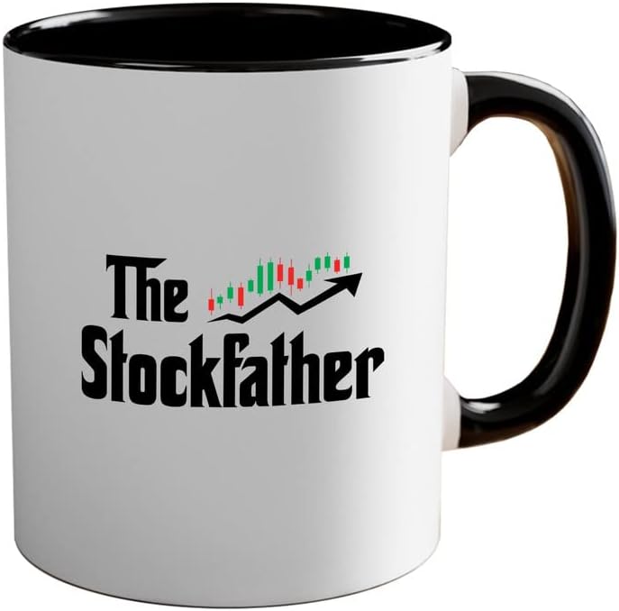 Flairy Land Stock Trader Двуцветен Зелен Кафеена Чаша 11 грама - The Stockfather - Забавни Инвестиционни Брокери на Фондовия пазар, Търговски Финансов консултант, Спестяванията Монет?