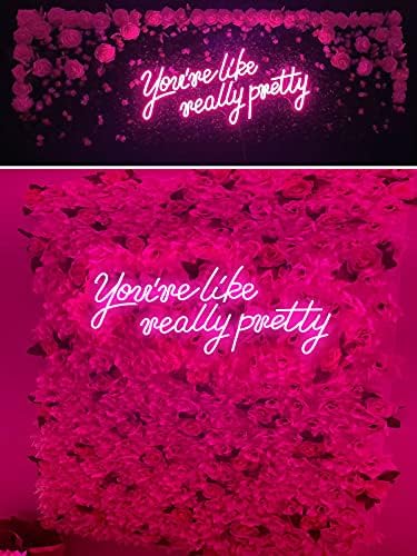 H JSHENLY Голям led неонова реклама за декора на стените, 28 инча, Ти си подобен На Наистина Красиви Розови Неонови