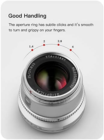 Обектив TTArtisan 35mm f/1.4 за Leica L, сребрист