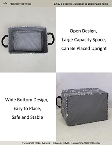 ONOEV 2 опаковки правоъгълна водоустойчива кошница за дрехи, сгъваема кошница за багаж, колички за бельо с дръжка,