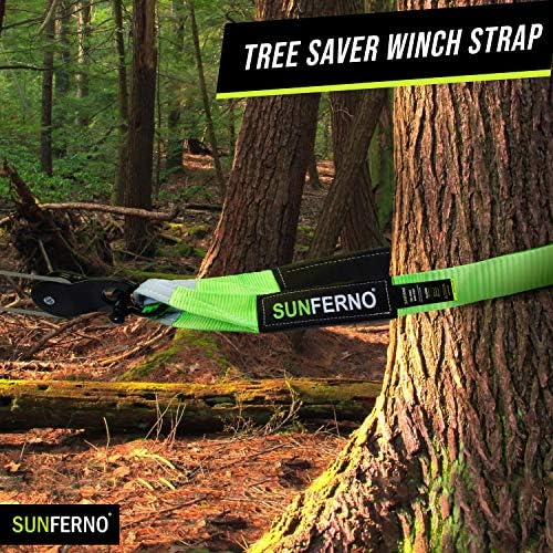 Сертифициран каишка за лебедка Sunferno Tree Saver тегло от 35 000 кг | Надежден монтаж на въжето на лебедката | 3