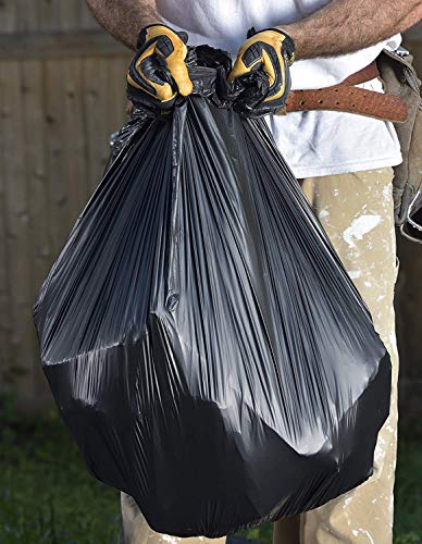 Aluf Пластмаси Командир на 42-галлонные 4-миллиметровые Черни Тежкотоварни Торби за боклук - 33 x 45 - Пакет от 32 - дом, кухня, тревата, на улицата, Строителство и изпълнител