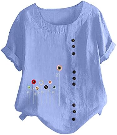 Дамски Памучен Риза-Туника с V-образно деколте, Топ за Жени Големи размери, Стилен Свободен Топ за парти