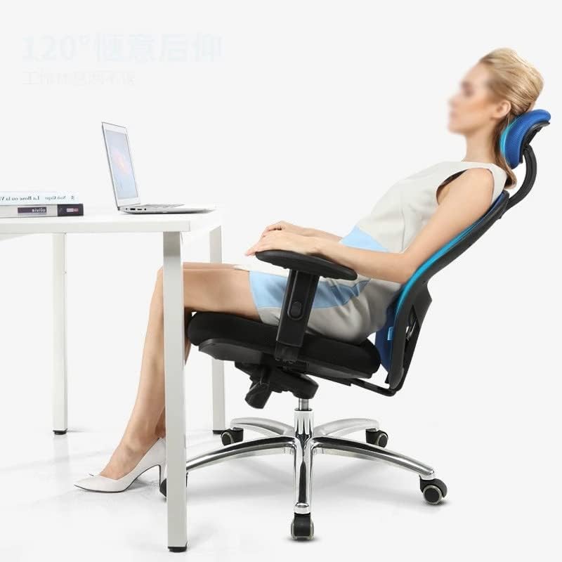 LUKEO Ергономичен компютърен стол, въртящо се кресло за дома, седалка за шеф, удебелена възглавница, удобно откидывающееся офис стол, функцията за синхронизиране на о