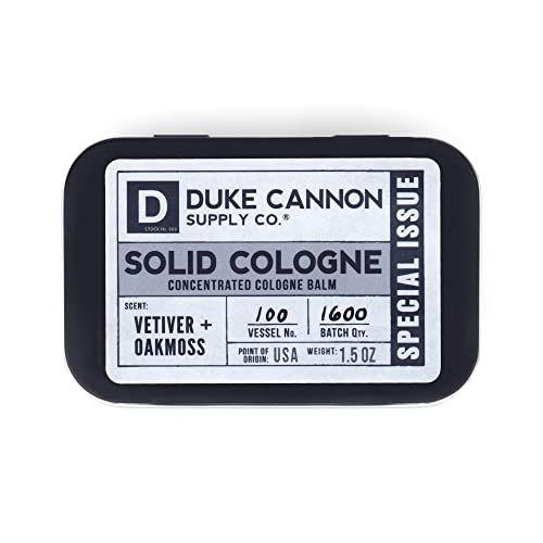 Duke Cannon Supply Co. Твърди одеколон за мъже Специална версия на Vetiver + Oakmoss (Чист въздух, сандалово