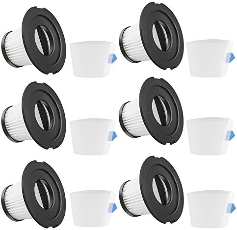 6 Опаковки вакуумни филтри за прах с HEPA-филтър, Съвместим за Безжична прахосмукачка MOOSOO K17 с мрежесто филтър (6 HEPA-филтри