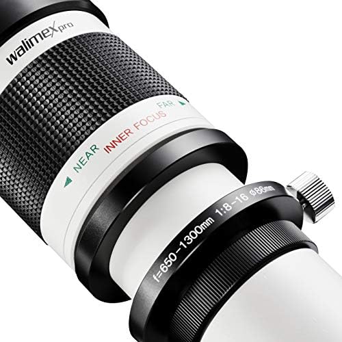 Телеобектив Walimex Pro 650-1300 мм 1:8-16 за огледално-рефлексен фотоапарат Nikon Z Байонетный обектив бял цвят