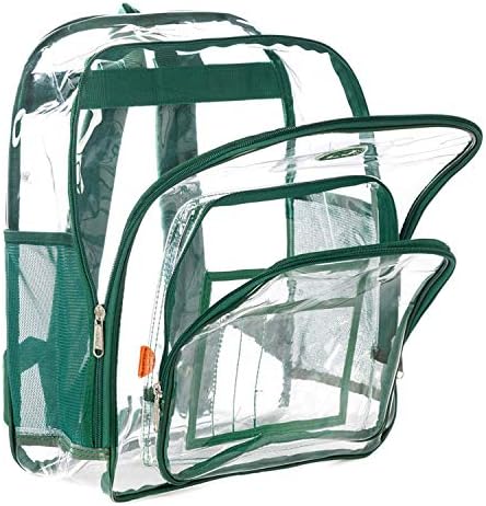 Тежкотоварни Прозрачен Раница Прозрачна Работна Чанта за сигурност на Стадиона от PVC | Зелен