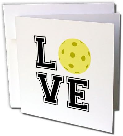 Триизмерна Поздравителна картичка Love Pickleball, 6 x 6 инча (gc_254598_5)