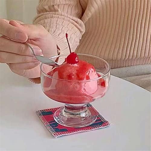 Универсален Стъклена Чашка за сладолед обем 265 мл, Прозрачни, за Десерт, Салатница, за закуска, киселото мляко, за провеждане