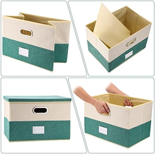 Сгъваеми Кутии за съхранение Fassave с капаци, 2 Опаковки, Текстилен Контейнер За съхранение, Кошница-Куб с дръжки