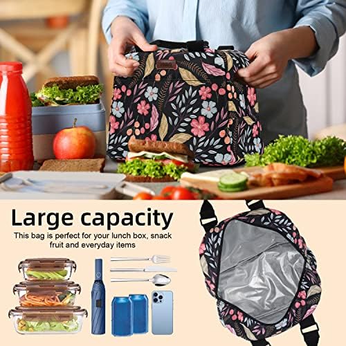 Дамски чанта за обяд с изолация PBRO, Голямо Множество чанта за обяд с регулируем пагон, Преносим чанта-хладилник с