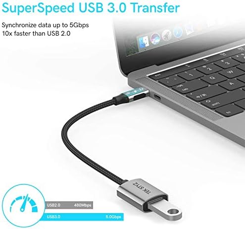 Адаптер Tek Styz USB-C USB 3.0 е подходящ за конвертора Honor 9N OTG Type-C/PD Male USB 3.0 Female. (5 gbps)