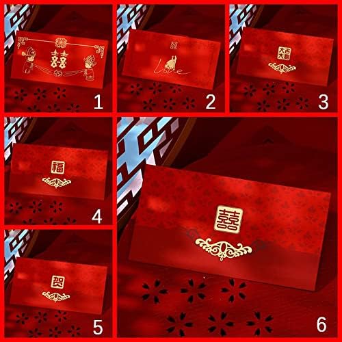 10 Бр. Червени Пликове с символ на тях Фу на Китайски Хунбао Червен Джоб за Пари, за Късмет Коледни Благоприятни Червени Пликове за Опаковане на Подаръци Чанта (5)
