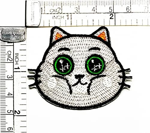 Kleenplus Малко Коте Кръпка Дебела Котка на Лицето Карикатура Бродирана Апликация на плавателни съдове, Ръчно изработени
