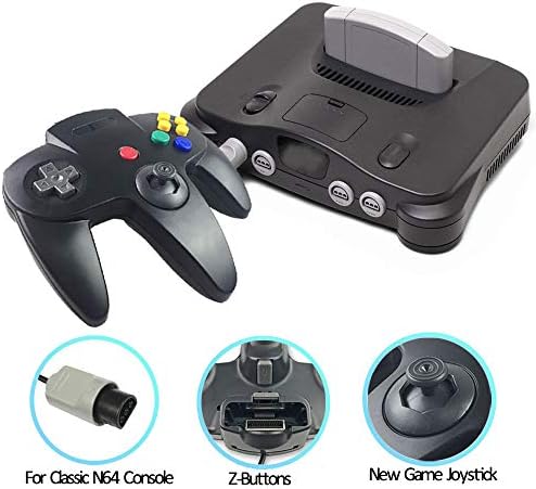 Контролер Ssgamer'а N64, Обновен Класически Джойстик кабел Контролер, Съвместим с конзола N64 (Прозрачен синьо и прозрачно червен)