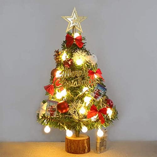 Настолна Коледно дърво ZYZMH, Изкуствена Коледна Елха, Мини-Коледна Елха с led подсветка на Батерии за Коледна украса (Цвят: A)