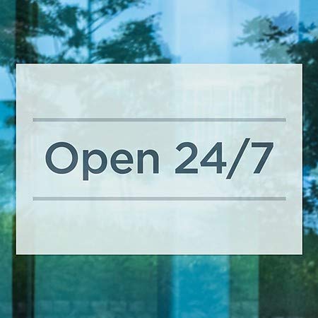CGSignLab | е Отворен 24/7 -Базовата верига за прозорци Тюркоаз | 36 x 24