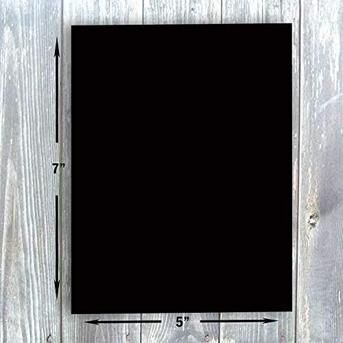 Плътна хартия от картон черен цвят Hamilco - Празни Поздравителни покани за бележки и шкафа с конвертами - Плоски 5 x 7