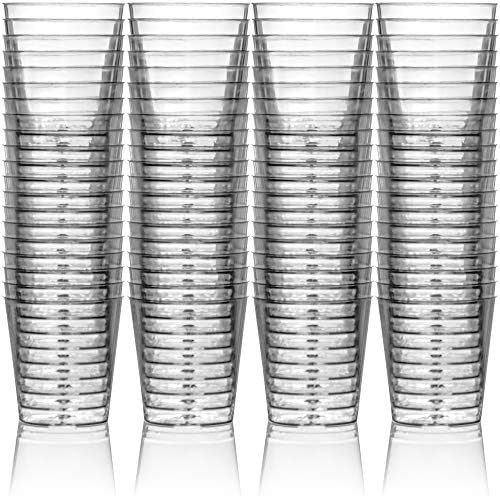 Чашки DecorRack на 1 Унция, Твърди Прозрачна Пластмасова Чаша за винени Чаши, Чаши за Еднократна употреба за партита,