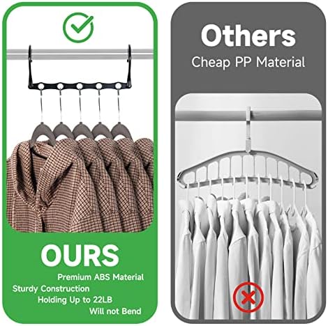 NesTidy Magic Hangers Спестяване на пространство 24 опаковки, Многофункционален Органайзер за закачалки за дрехи в гардероба