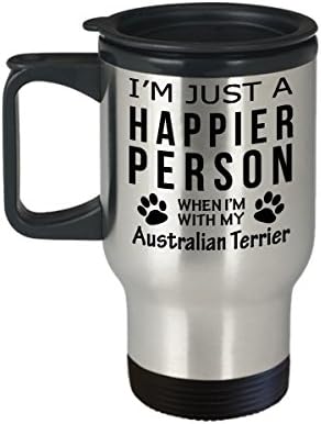 Кафеена Чаша За Любителите на кучета В Пътуване - Щастлив Човек От Австралия Терьером -Подаръци За Спасението на Собствениците