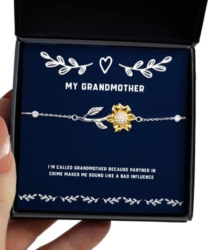 Бабини подаръци за баба, Ме наричат Баба си, Защото аз Соучастница престъпления, Нов Баба Гривна с Подсолнухом, от Внучки