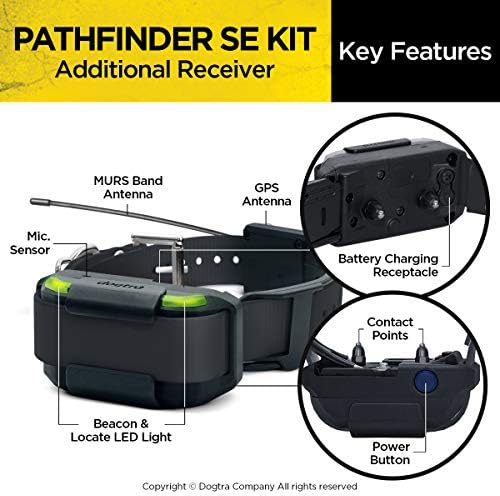 Dogtra Pathfinder SE Допълнителен led нашийник с GPS-система, на 9 Мили на 21 куче, Разтегателен Водоустойчив Led електронен