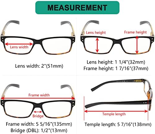 Eyekepper Спестете 10% на 5 опаковки класически очила за четене за мъже и 5 опаковки пури в ограничени бройки очила за четене в черна черепаховой рамка +1,50