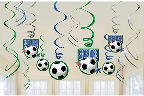 окачени реактивни украса за парти amscan Soccer, 24 обекта (10118308)