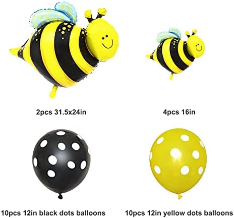 Балони от Пчелния Фолио, Черни, Жълти, Латексови Балони, Комплект за къпане на Бебе, Рожден Ден, Пчела, декорация За Партита,