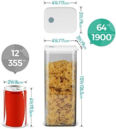 Контейнер за съхранение на храна ComSaf с капаци (64 грама), Комплект от 4-те години, Висока Запечатани Банка за съхранение