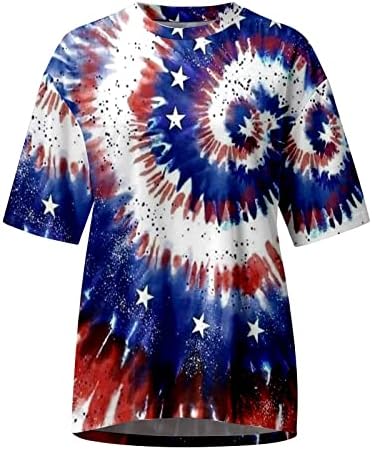 Летни Тениски за жени, Тениска на Четвърти Юли с Къс Ръкав, Блузи с Принтом Хартата на САЩ, Тениски Ден на Независимостта