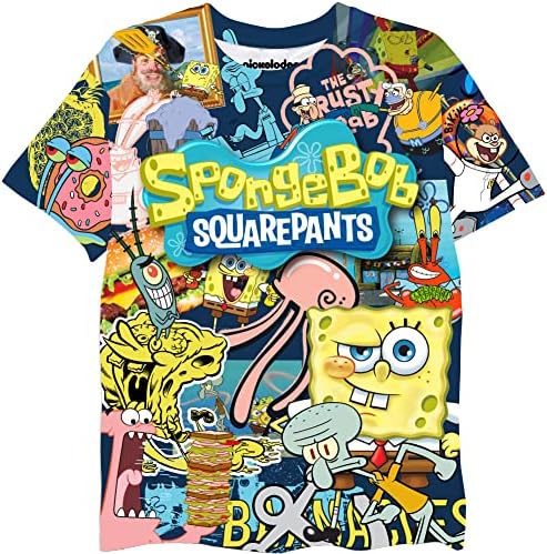 Тениска с къси ръкави за момчета Спондж Боб Квадратни Гащи - спонджбоб, Патрик, Скуидуард, г-н Крабс - Nickelodeon - Размери за момчета 4-20