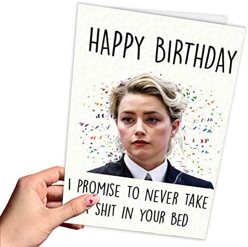 AONUOWE Поздравителна картичка честит рожден Ден, обещавам ви, че никога не Срать в Твоята леглото castle амбър Хърд Джони Деп Забавна Картичка за рожден ден