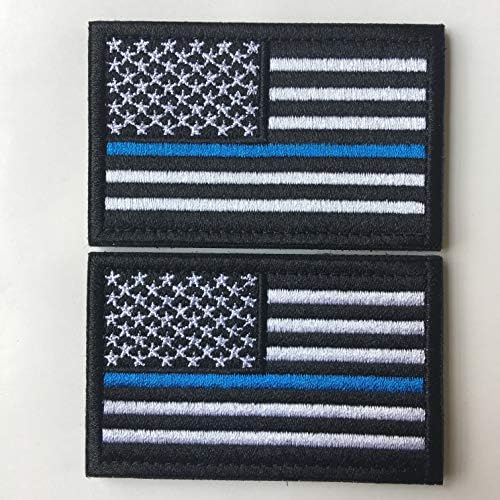 Комплект от 2 теми-Тактически полицейски ленти на правоохранителните органи на Тънка Синя Линия на Американския Флаг