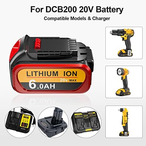 Смяна на батерията THISSENERGYSYSTEM за Dewalt 20V Max Battery 10 Pack 6.0 Ah Литиево-йонна батерия за DCB200