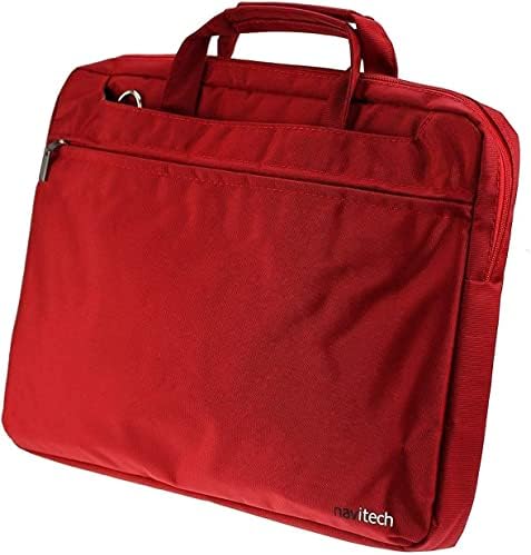 Водоустойчива чанта Navitech Red Sleek - Съвместима с преносим DVD плейър Philips PD9000/37 с 9-инчов LCD дисплей