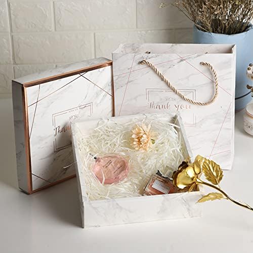 Проста и елегантна мраморна на капака и дъното, сгъваема подарък кутия за бронзирования и подаръчен пакет, пакет