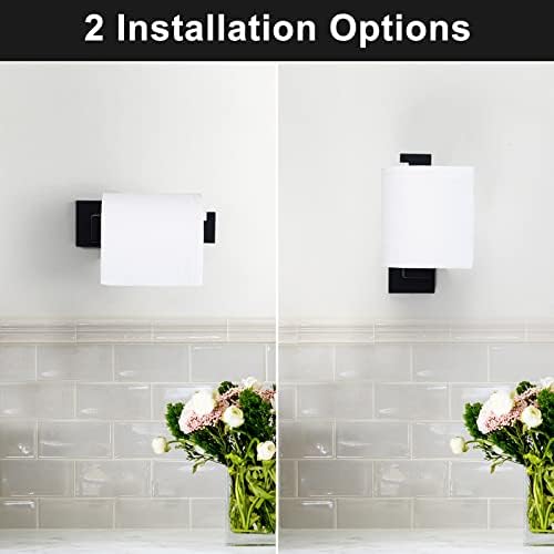 Черен държач за тоалетна хартия, закачалка за роли тъкан, монтиране на стена, държач за тоалетна хартия от неръждаема