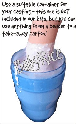 Комплект за детска леене BabyRice / Рамка от мат, бронз размер на 11,5x8,5 инча / Бяло определяне на 3 дупки / Бяла основа / Сребриста боя