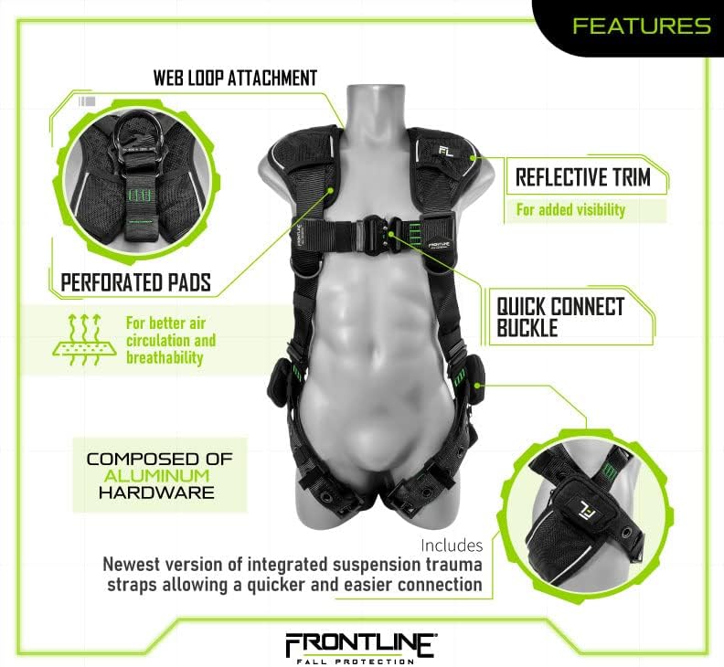 Задължителен стил жилетка Frontline 250VTB Elite™ с алуминиеви фитинги и висящи травматологическими ремъци + OSHA