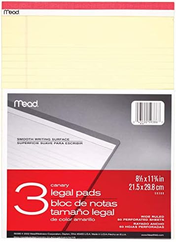 Бележник за писане Mead Legal Pad с широката гама от отлични идеални за използване като аксесоари за домашния офис, Бележник за водене на записки или Стенографския запис?