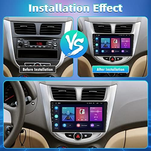 за 2010- Hyundai Verna Accent Solaris Радио, Apple CarPlay Android 11 Автомобилна стерео система с Android Auto 9-Инчов сензорен екран, Bluetooth Автомобилен аудиоприемник Поддържа GPS WiFi Резервната кам?
