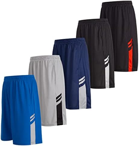 Essential Elements 5 Pack: Гащета за баскетбол с джобове за момчета, Младежки Спортни Панталони за активен спорт,